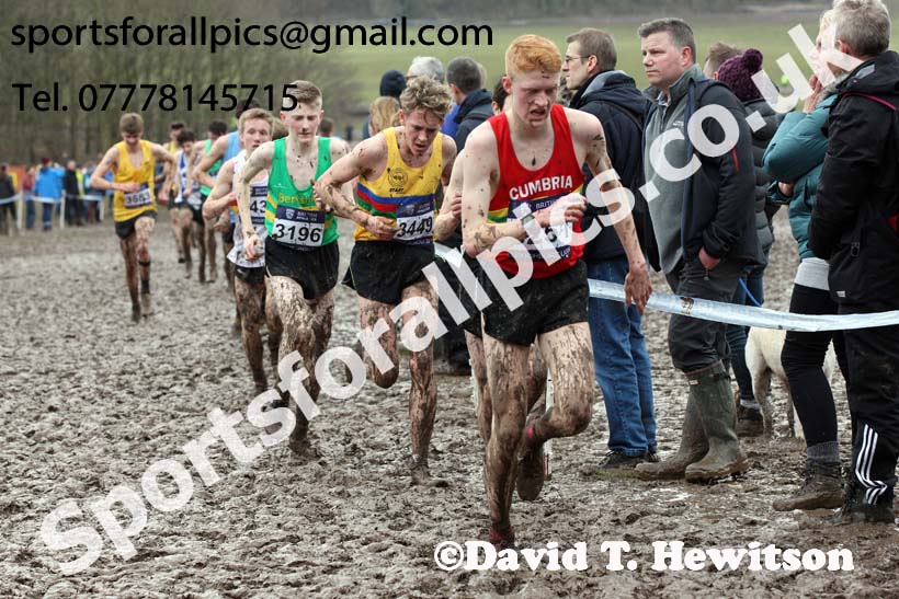 Mens under-17s 2018 British Inter Counties Cross Country Champs., Prestwold Hall, Loughborough. Photo: David T. Hewitson/Sports for All Pics